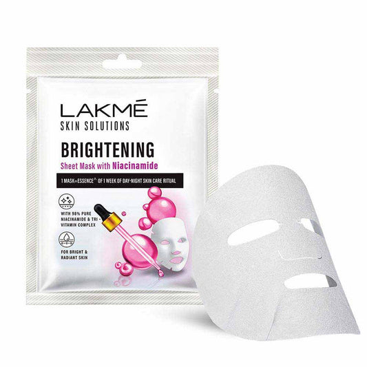 Lakme Skin Solutions Sheet Mask With Niacinamide - Brightening|25 ml|MRP 150