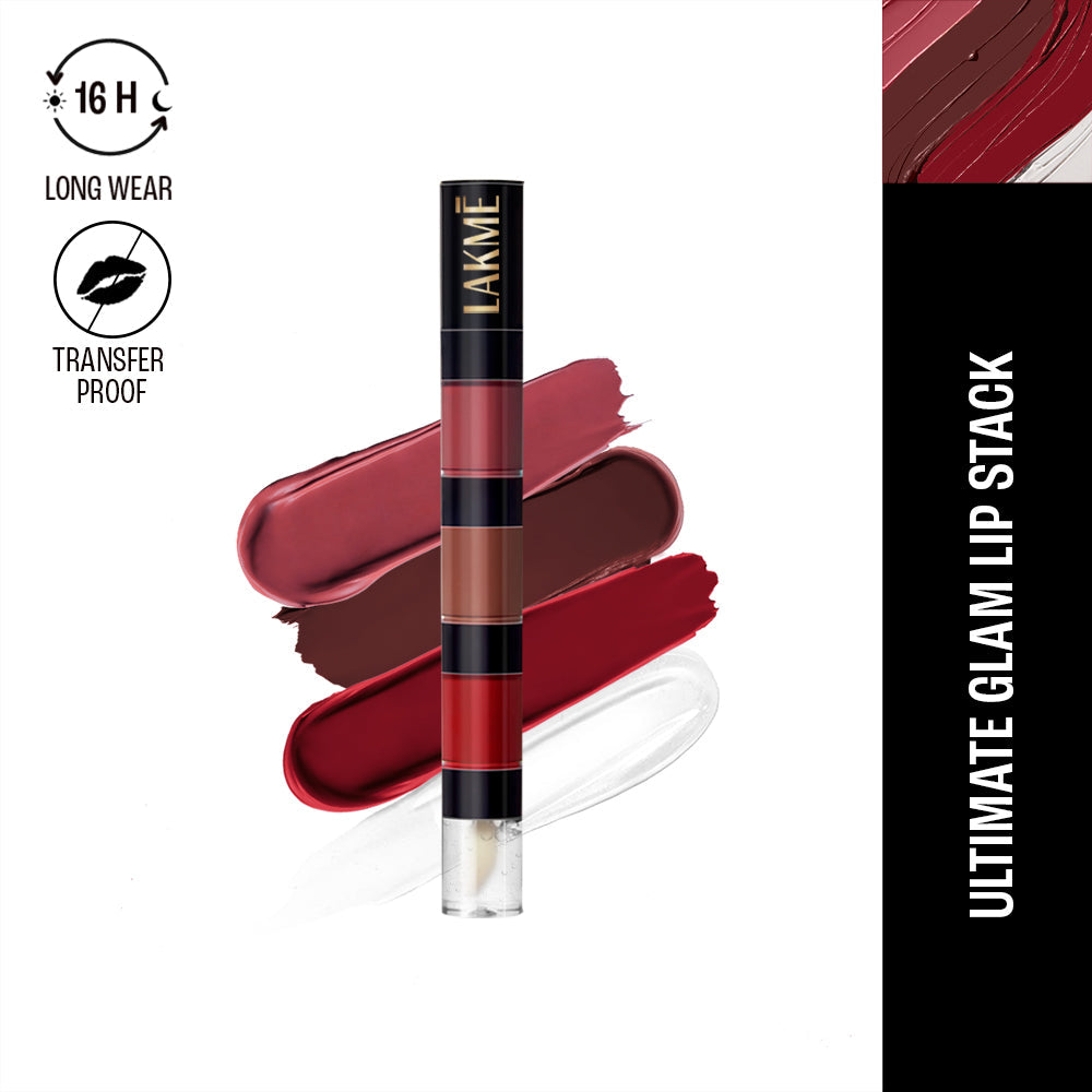 Lakme Ultimate Glam 4-in-1 Stackable Lip Stack ï¿½ Evening Glam|4 ml|MRP 499