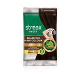 Streax  Insta Shampoo Hair Colour - Dark Brown|18 ml|MRP 25