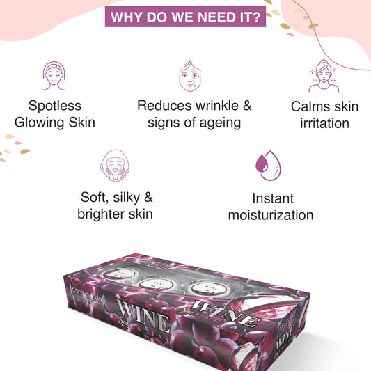 Aaryanveda Wine Facial Kit 5 Step For Glowing Skin|210 gms|MRP 920
