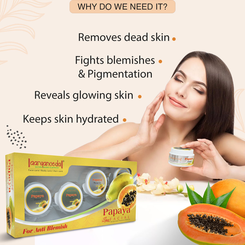 Aaryanveda Papaya Spa Facial Kit|210 gms|MRP 840