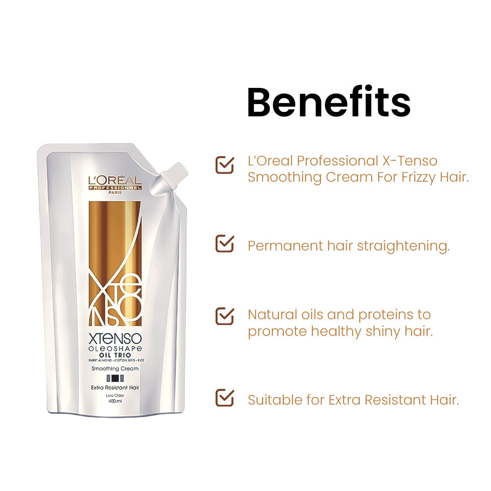L’Oréal Paris Xtenso Smoothening Cream 400ml for resistant hair straightening