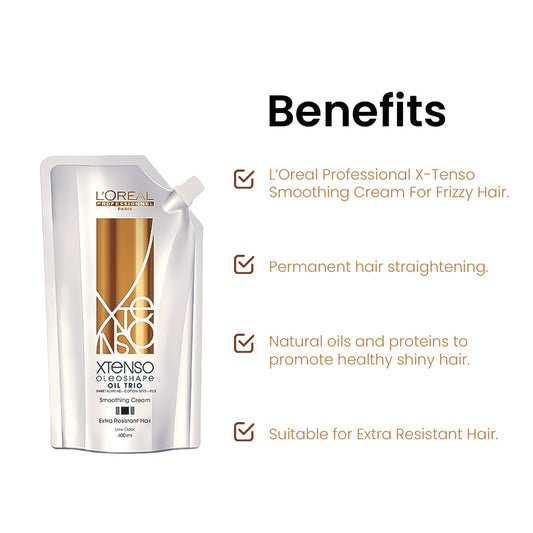 L’Oréal Paris Xtenso Smoothening Cream 400ml for resistant hair straightening