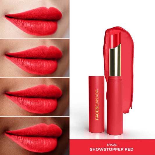 Faces Canada 3 in 1 LongStay Matte Lipstick - Showstopper Red 09|2 gms|MRP 599