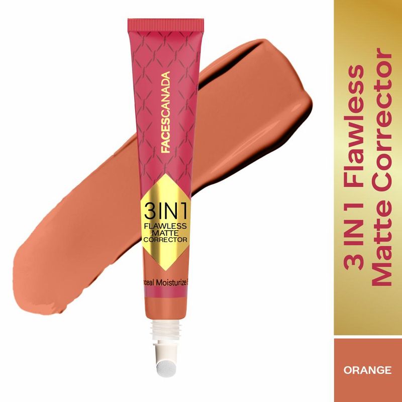 Faces Canada 3 in 1 Flawless Matte Corrector - Orange|15 gms|MRP 799