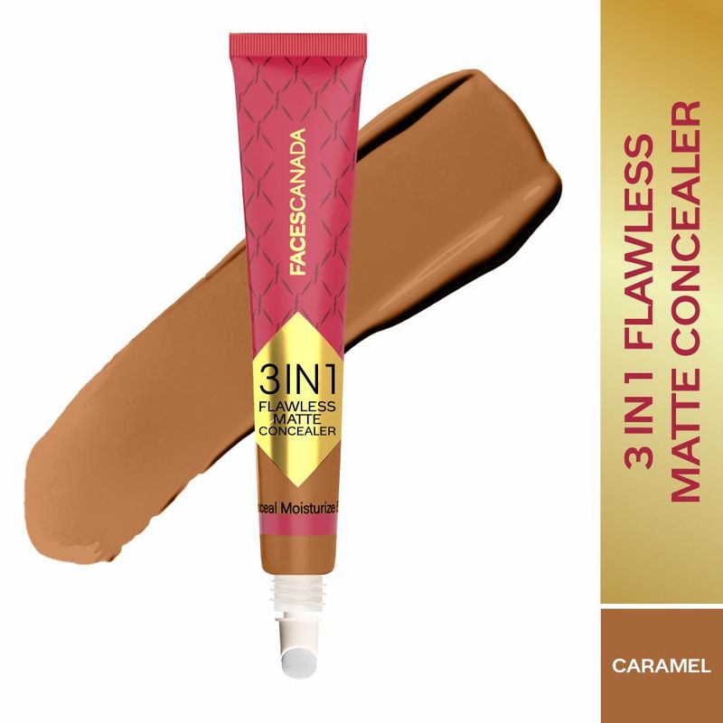 Faces Canada 3 In 1 Flawless Matte Concealer - Caramel|15 gms|MRP 799
