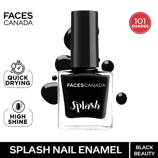 Faces Canada Splash Nail Enamel � 15 Black Beauty|8 ml|MRP 129