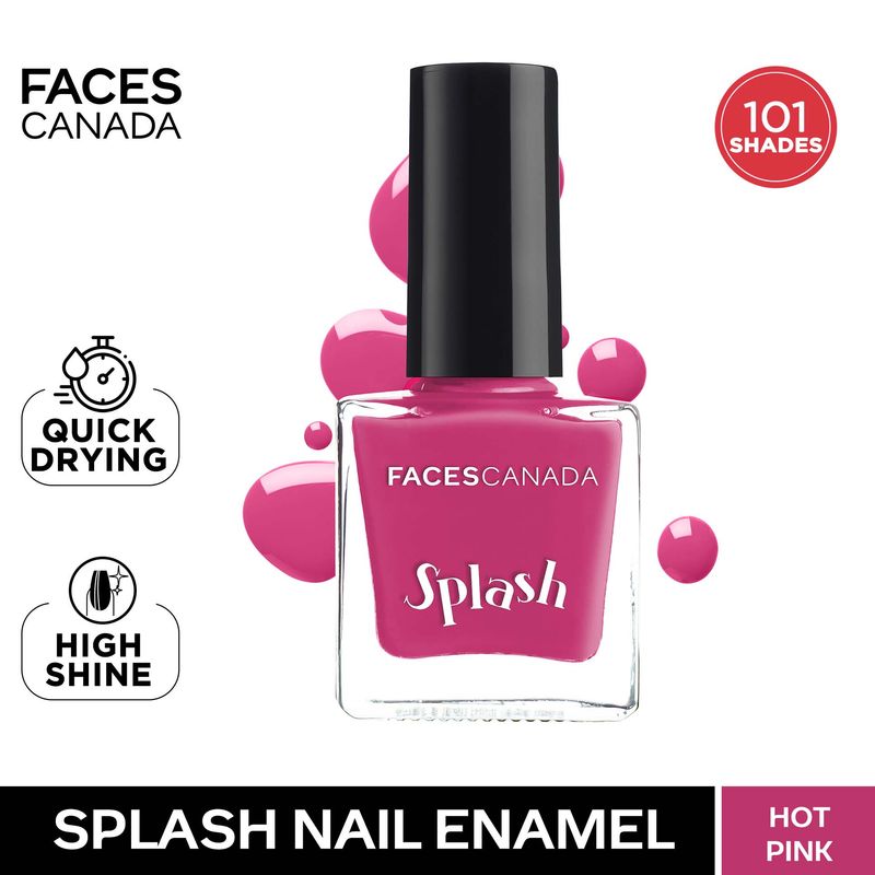 Faces Canada Splash Nail Enamel � 101 Hot Pink|8 ml|MRP 129