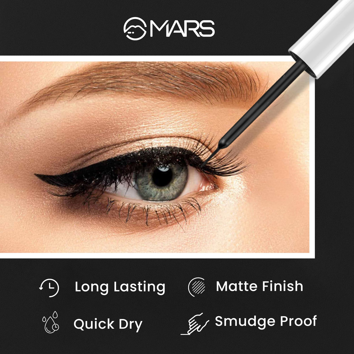 Mars Black Liquid Eyeliner | Free Flow Eyeliner|6 ml|MRP 229