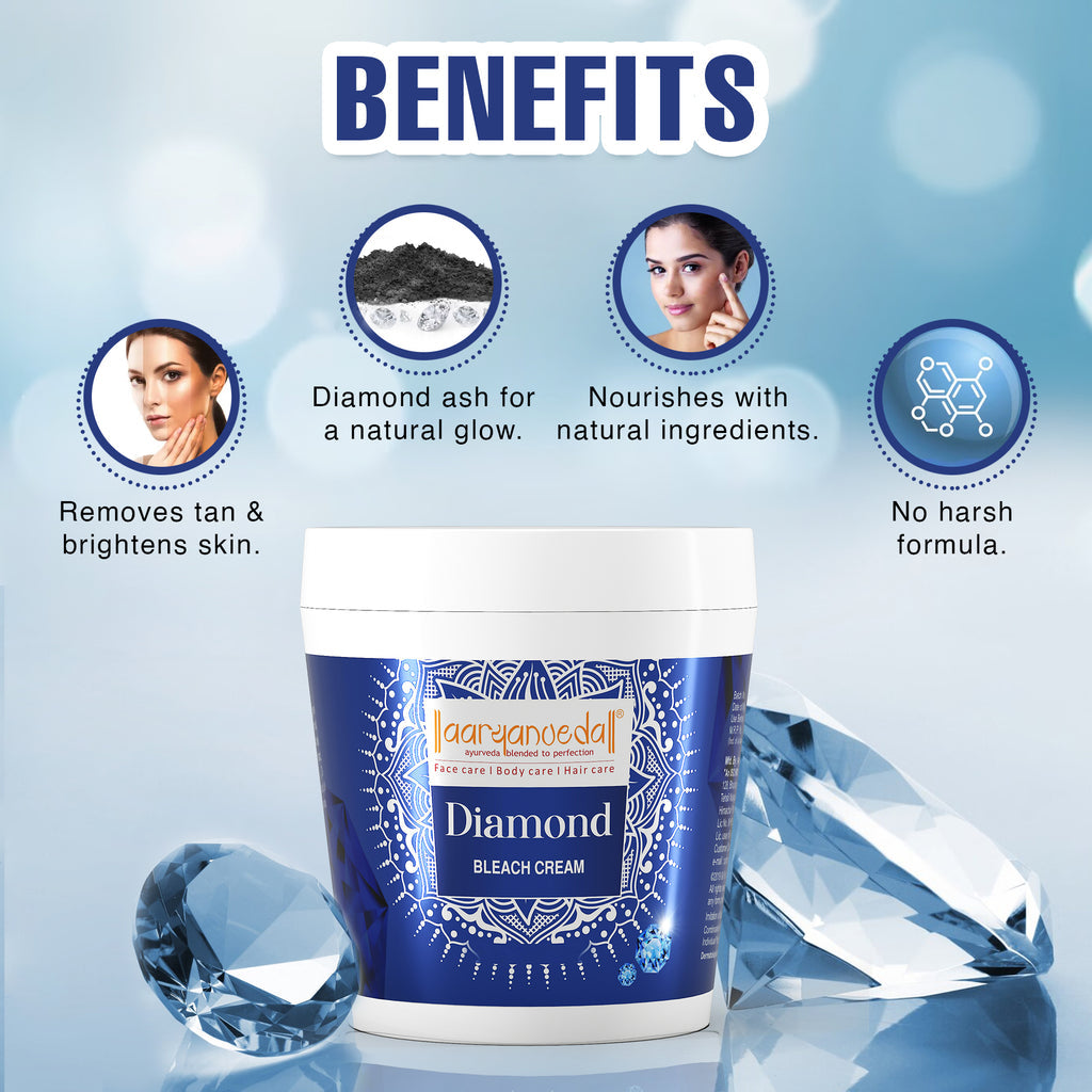 Aaryanveda Diamond Bleach For Instant Bright Look|250 gms|MRP 270