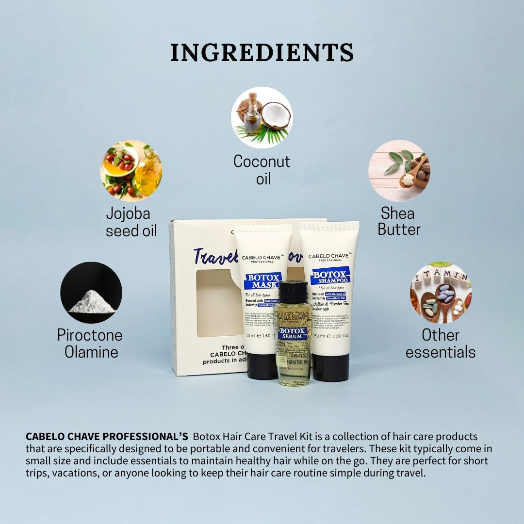 Cabelo Chave Botox Travel Kit l Portable Hair Repair & Frizz Control Solution 100ml