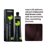L'Oreal Professionnel Paris Inoa 4.26 Ammonia-Free Hair Colour(Iridescent Red Brown)|60 gms|MRP 565