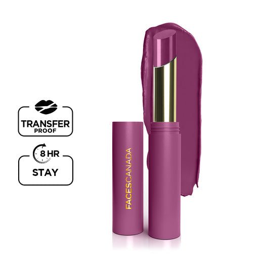 Faces Canada 3 in 1 LongStay Matte Lipstick - Haute Plum 08|2 gms|MRP 599