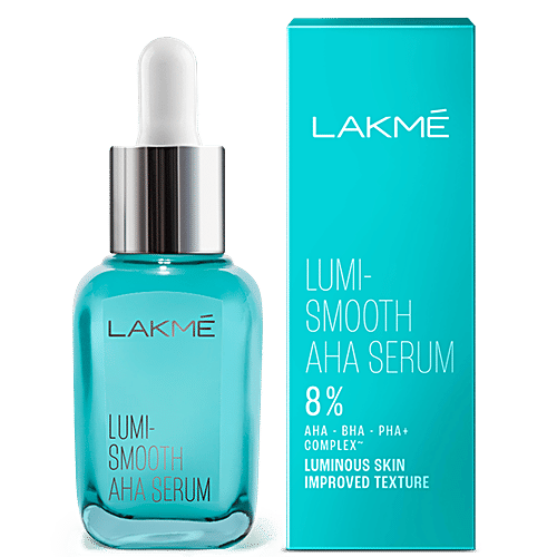 Lakme Lumi Smooth 8% AHA+ Serum - With BHA + PHA Complex|30 ml|MRP 575