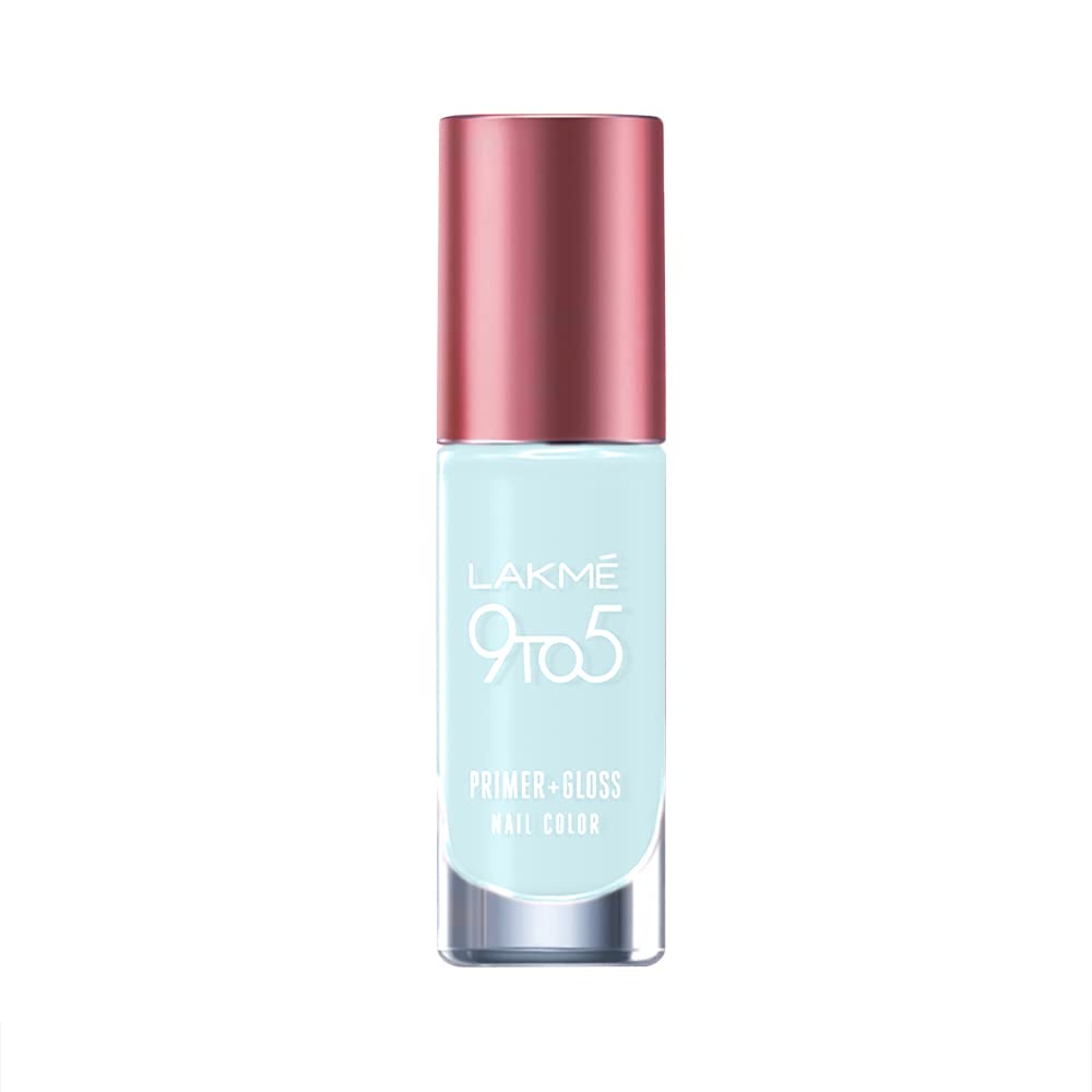 Lakme 9 to 5 Primer + Gloss Nail Color ï¿½ Sky Blue|6 ml|MRP 260