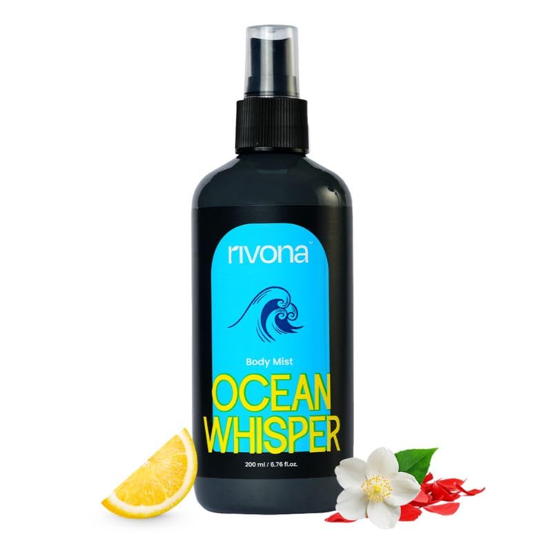 Rivona Ocean Whisper Body Mist, aquatic fresh fragrance, cooling body spray, rivona perfume