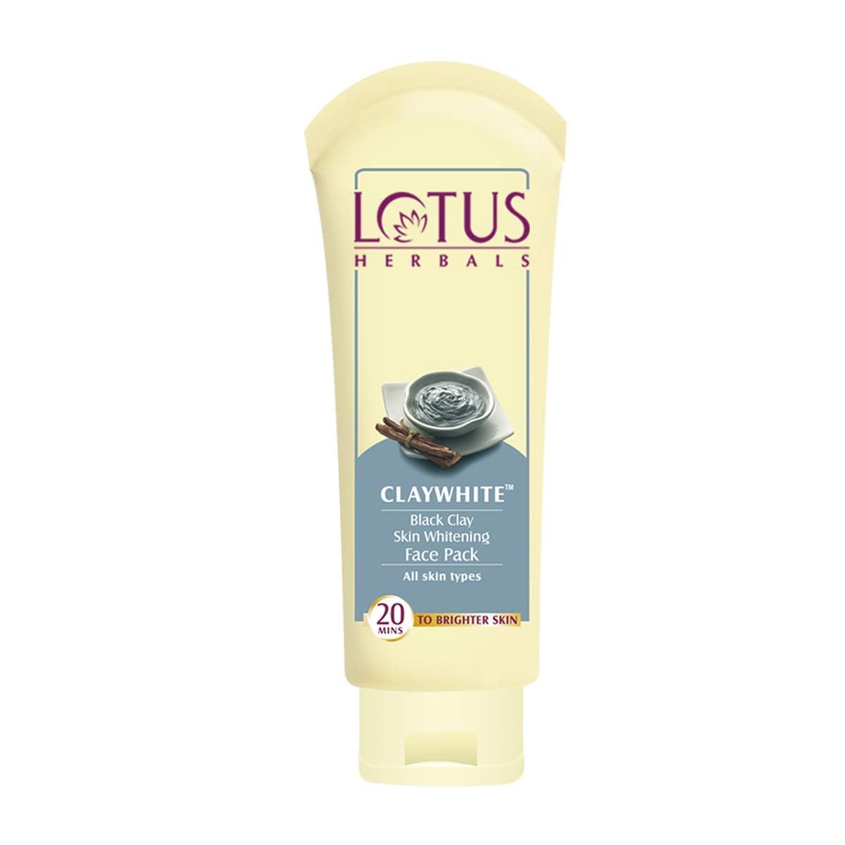 Lotus Herbals Claywhite Black Clay Face Pack, face pack, black clay base
