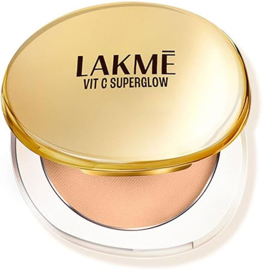 Lakme Vitamin C Superglow Skin Perfecting Compact With 1 % Vit C - Beige|8 gms|MRP 380