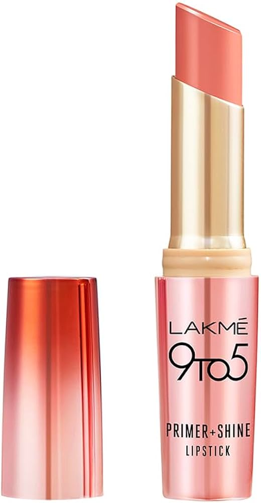 Lakme 9 to 5 Primer + Shine Lipstick ï¿½ SN2 Peachy Vibe|3.6 gms|MRP 550