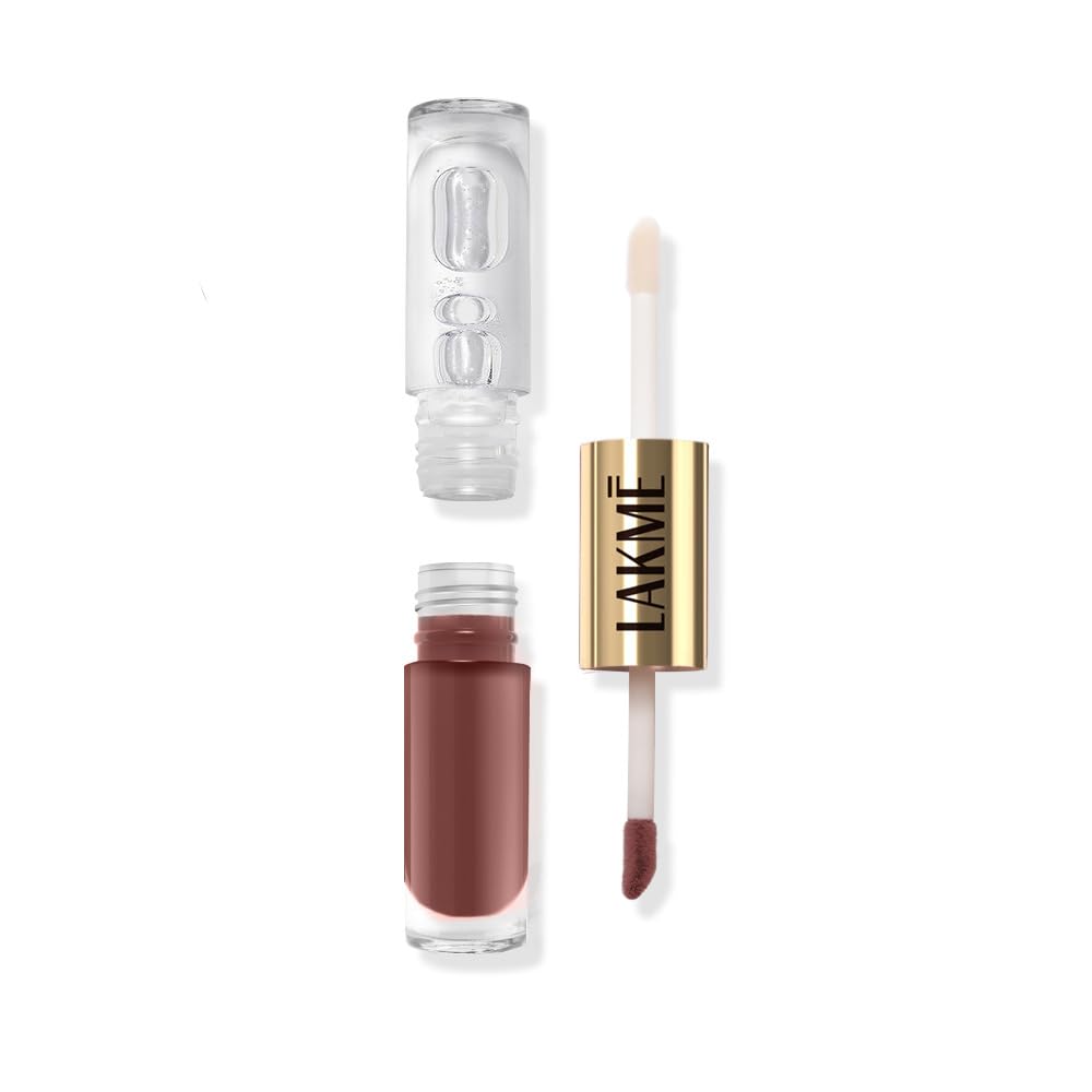 Lakme 9 to 5 Matte to Glass 2-in-1 Liquid Lipstick ï¿½ Salted Caramel|7.6 ml|MRP 650