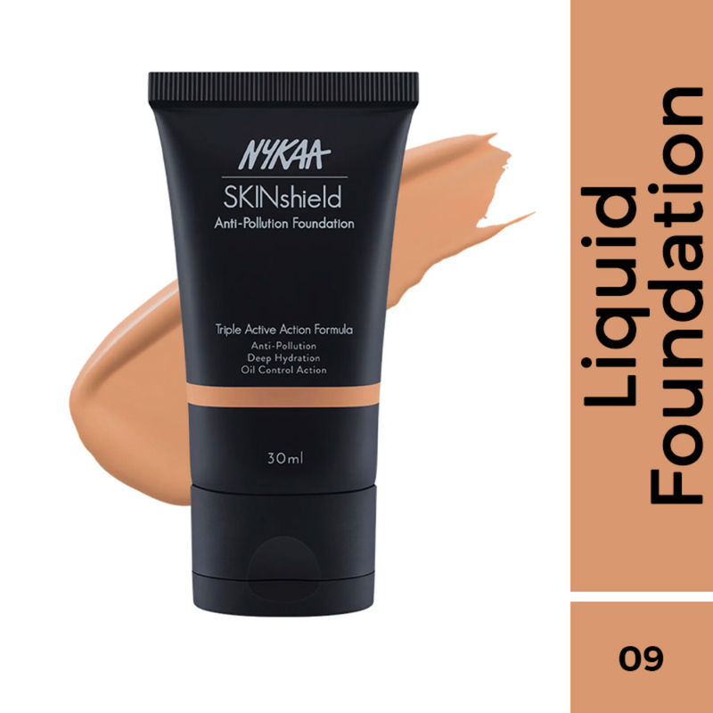 Nykaa SkinShield Anti-Pollution Matte Foundation for Oily Skin - Desert Honey - 09|30 ml|MRP 799