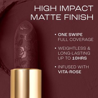 Lakm? Rouge Bloom Powder Matte Bullet Lipstick ï¿½ Plum Garden-208|4 gms|MRP 999