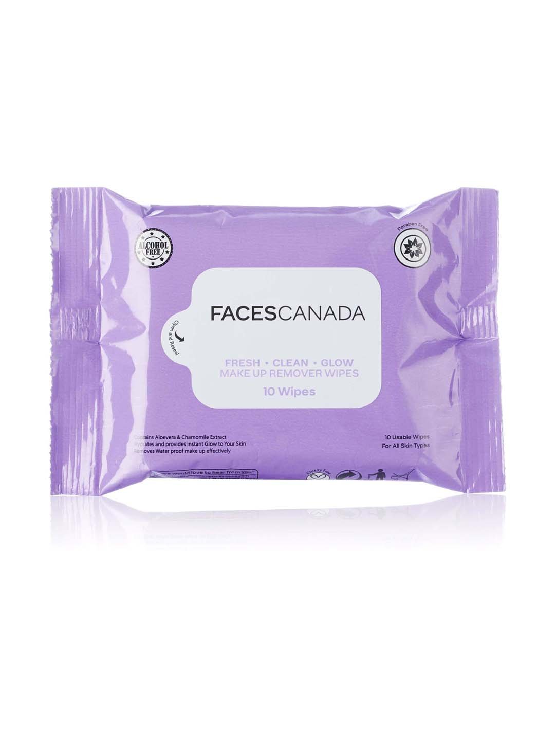 Faces Canada Fresh Clean Glow Makeup Remover Wipes |10 pcs|MRP 99
