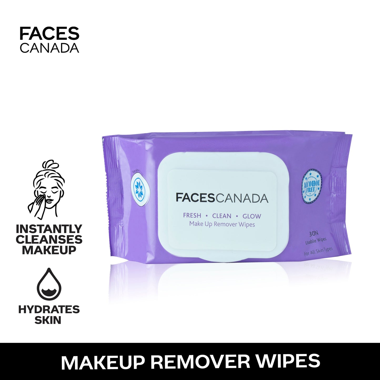 Faces Canada Fresh Clean Glow Makeup Remover Wipes|100 gms|MRP 299
