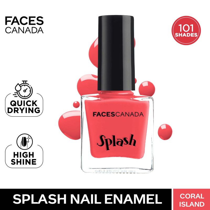 Faces Canada Splash Nail Enamel � 62 Coral Island|8 ml|MRP 129