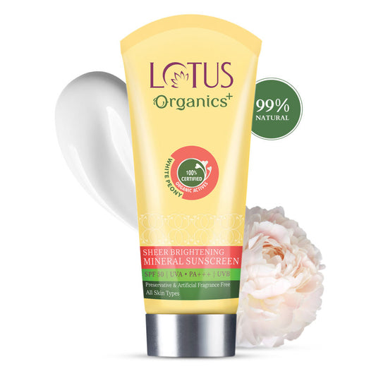 Lotus Organics Sheer Brightening Mineral Sunscreen SPF 50|50 gms|MRP 445