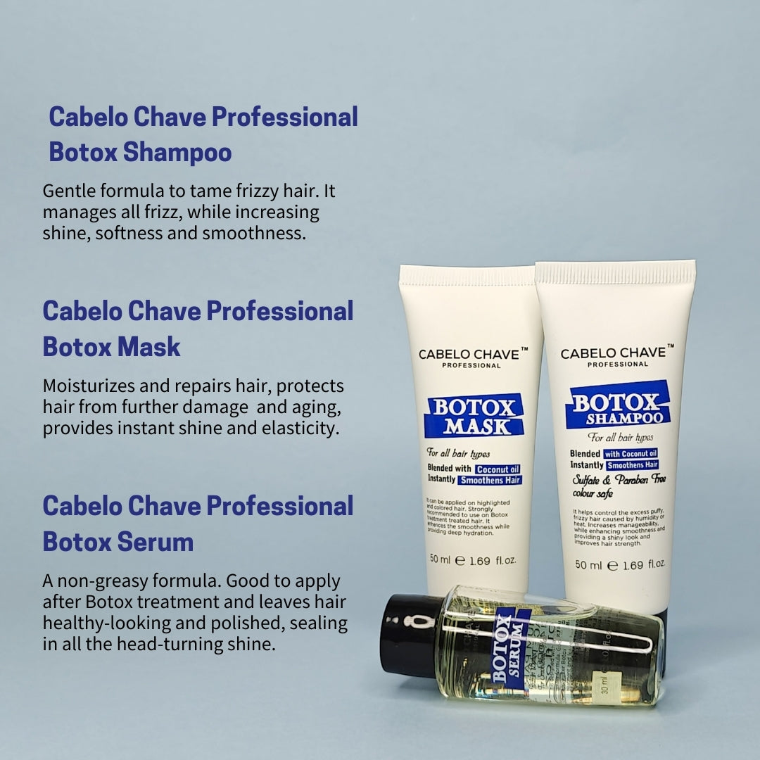 Cabelo Chave Botox Travel Kit l Portable Hair Repair & Frizz Control Solution 100ml