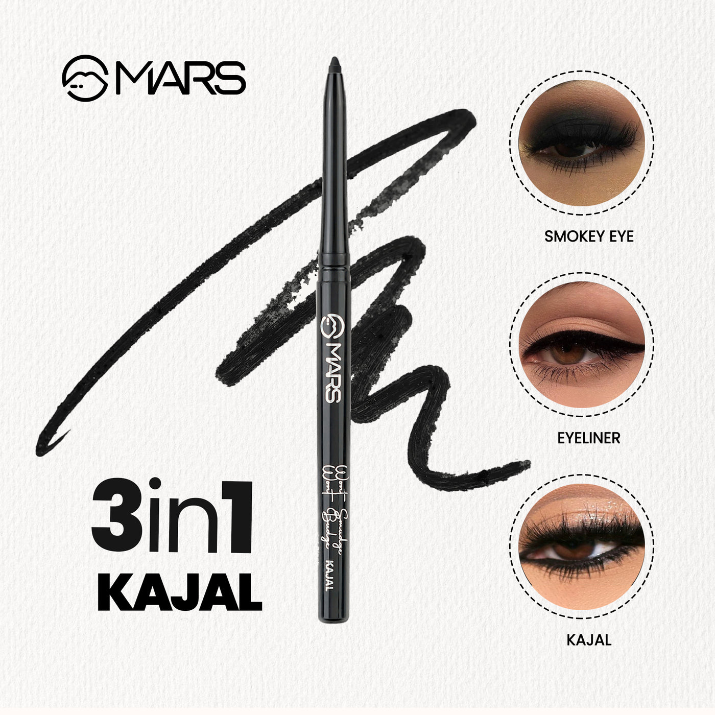 Mars Twist Up Kajal | Won't Smudge Won't Budge|1.2 gms|MRP 229