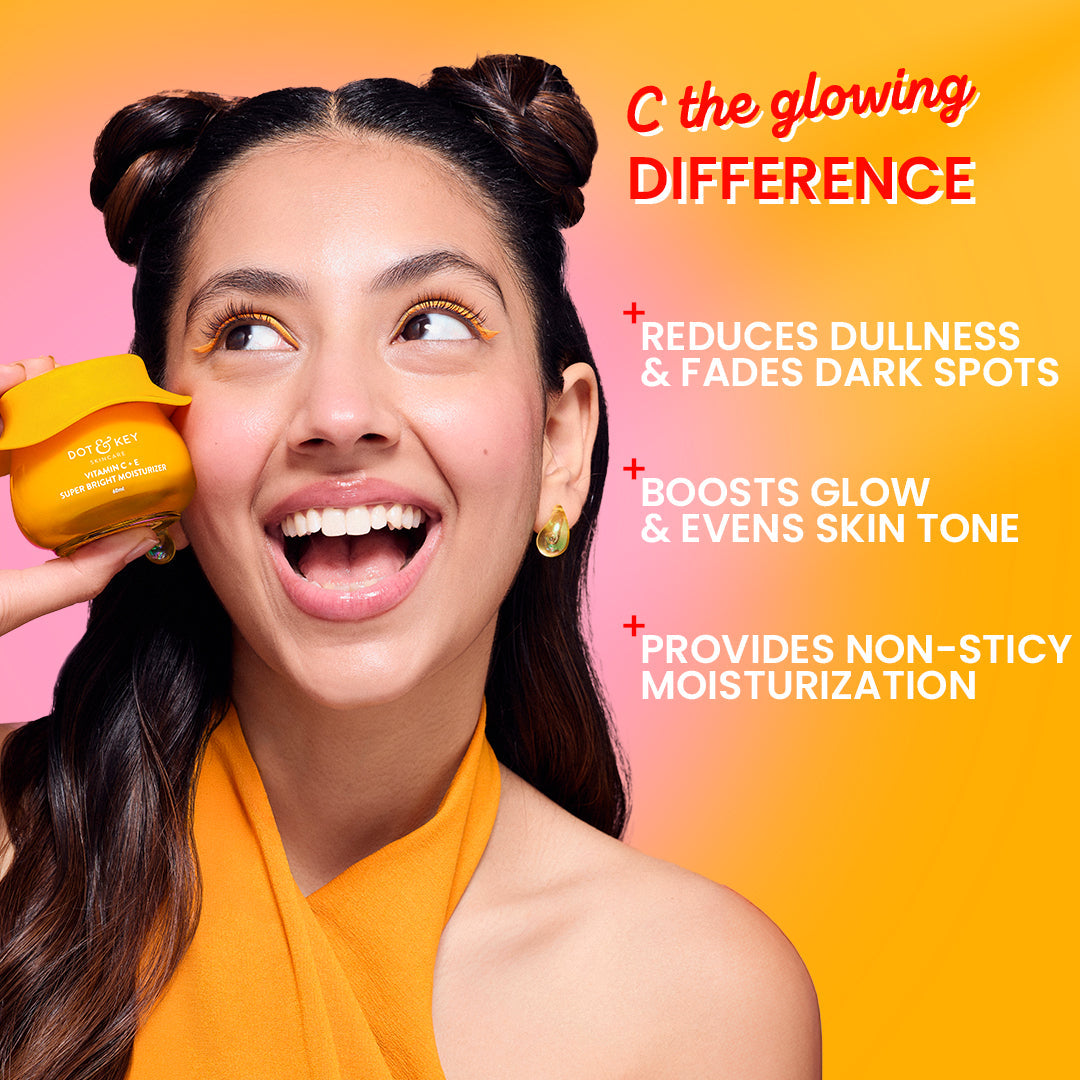 Dot & Key Vitamin C E Moisturizer, glow boosting face cream, antioxidant skincare, daily hydration care