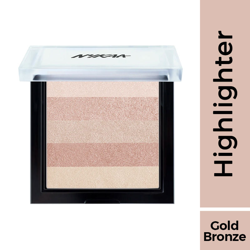 Nykaa Glow Goals! Shimmer Brick Highlighter Palette - Good Old Gold|7.5 gms|MRP 699