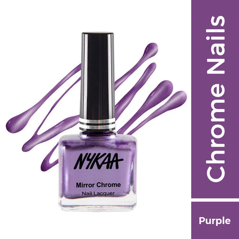 Nykaa Metallic Chrome Long Lasting Nail Enamel - Purple Galaxy 178|9 ml|MRP 249