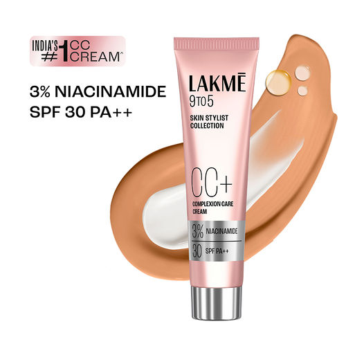 Lakme 9 to 5 Cc Cream with SPF30 and 3% Niacinamide - Honey|30 gms|MRP 399