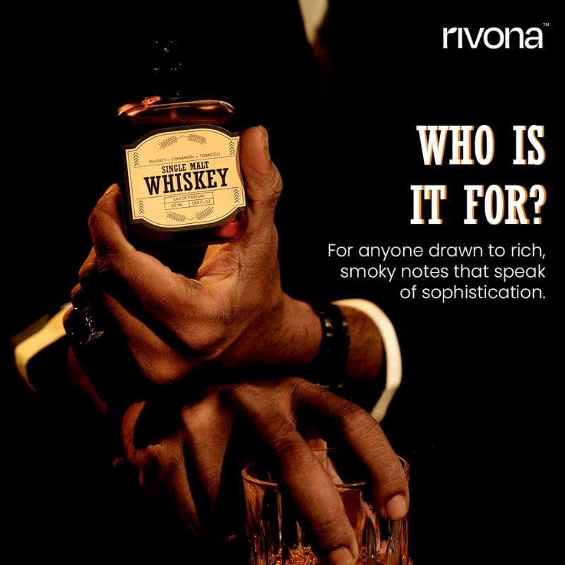 Rivona Single Malt Whiskey Perfume, smoky woody scent, premium fragrance, rivona perfume
