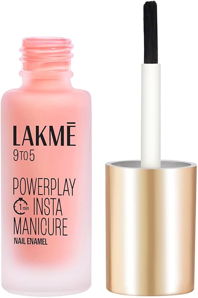 Lakmï¿½ 9to5 Powerplay Insta-Manicure Nail Enamel ï¿½ Pink Lemonade|6 ml|MRP 250