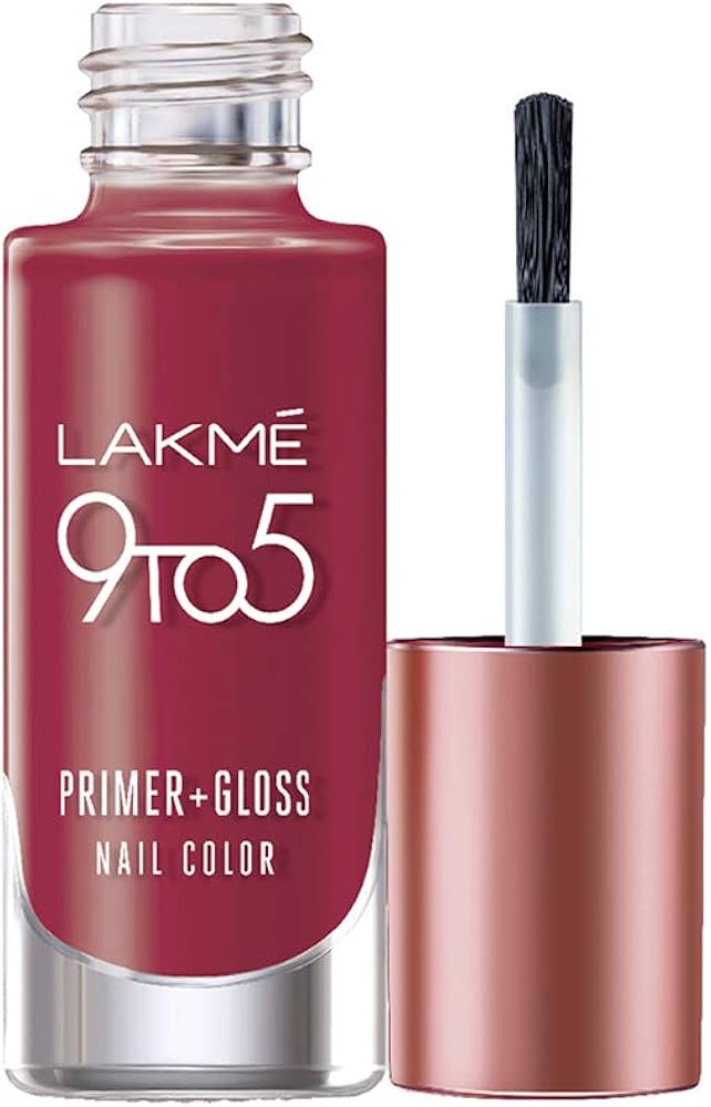 Lakme 9 to 5 Primer + Gloss Nail Color ï¿½ Ruby Rush|6 ml|MRP 260