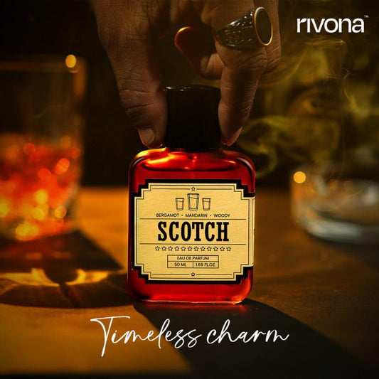 Rivona Scotch Perfume, woody aromatic fragrance, premium scent, rivona eau de parfum