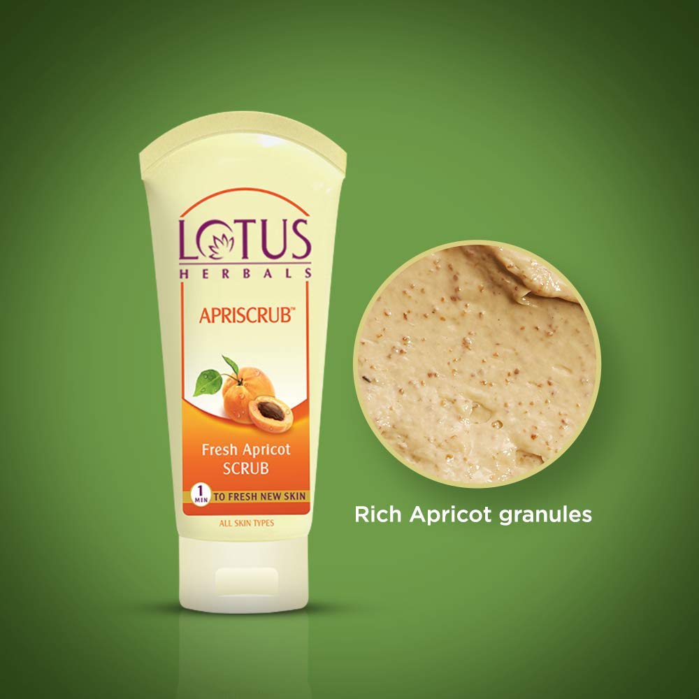 Lotus Herbals Apriscrub Fresh Apricot Scrub, face scrub, apricot granules