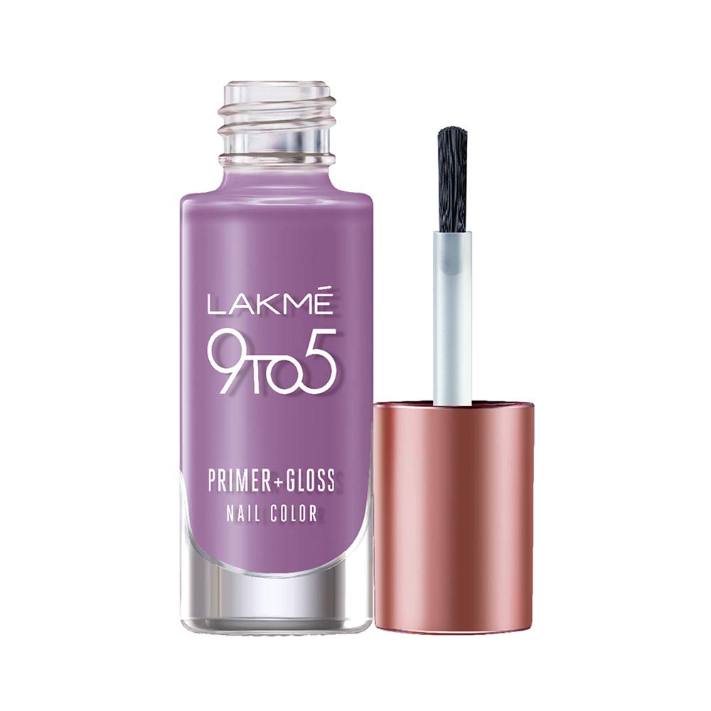 Lakm? 9to5 Primer + Gloss Nail Color - Lilac Link|6 ml|MRP 240