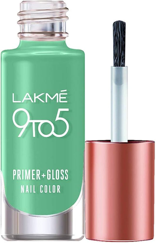 Lakme 9 to 5 Primer + Gloss Nail Color ï¿½ Minty Green|6 ml|MRP 260