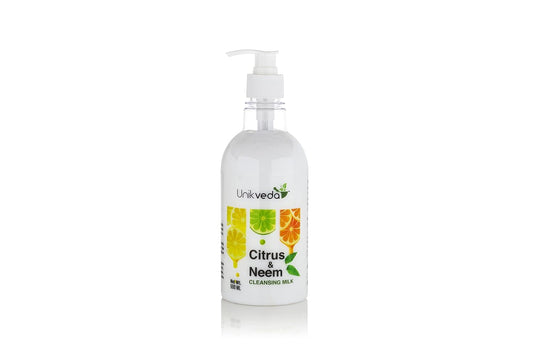 Unikveda Citrus Neem Cleansing Milk, makeup removing milk, gentle face cleanser, neem citrus care, daily cleansing