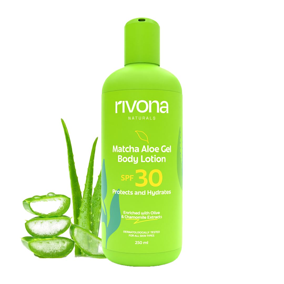 Rivona Matcha Aloe Body Lotion, spf 30 body care, lightweight hydrating lotion