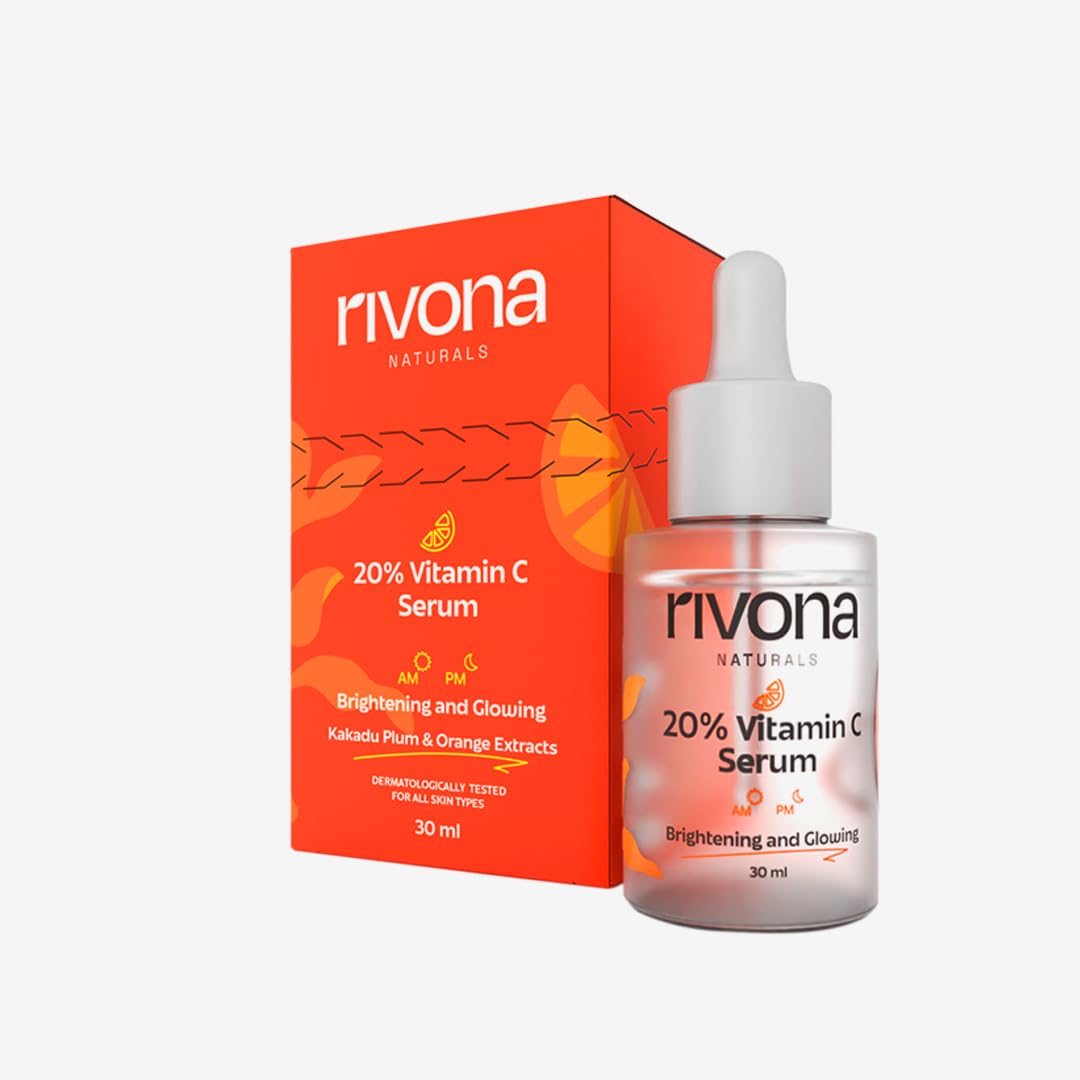 Rivona Vitamin C Serum, brightening skincare serum, glow face care, daily serum