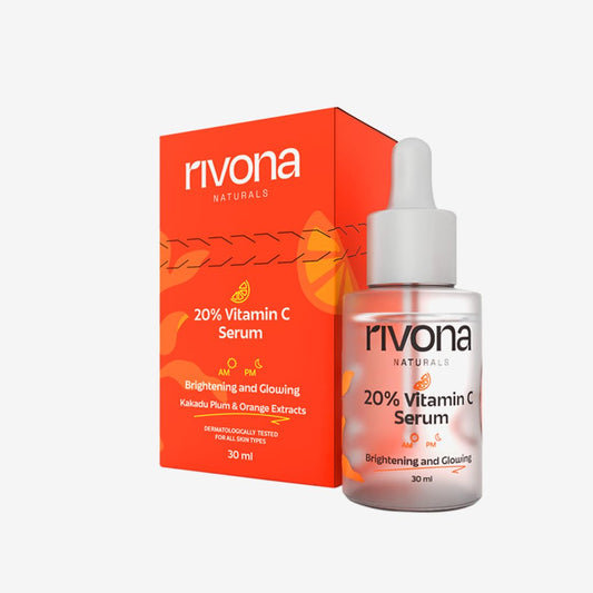 Rivona Vitamin C Serum, brightening skincare serum, glow face care, daily serum