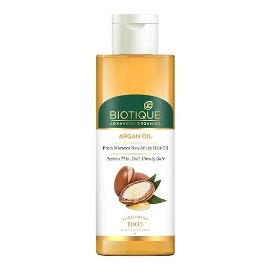 Biotique Advanced Organics Argan Oil From Morocco – Non-sticky nourishing hair oil for shine and smoothness