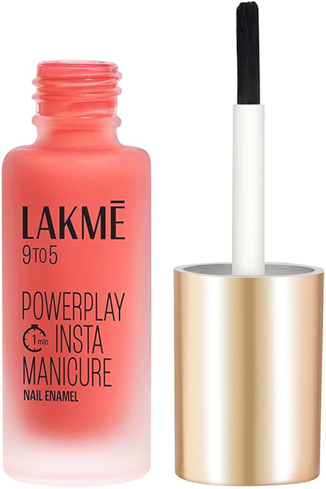 Lakmï¿½ 9to5 Powerplay Insta-Manicure Nail Enamel ï¿½ Coral Cloud|6 ml|MRP 250