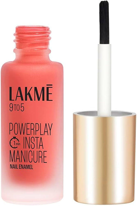 Lakmï¿½ 9to5 Powerplay Insta-Manicure Nail Enamel ï¿½ Coral Cloud|6 ml|MRP 250